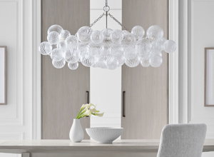 Julie Neill Talia LED 51 inch Burnished Silver Leaf Linear Chandelier Ceiling Light, Medium