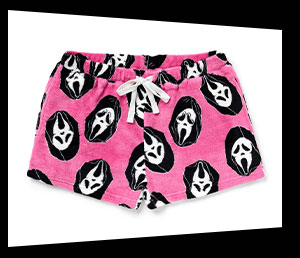 Pink Ghost Face Plush Lounge Shorts