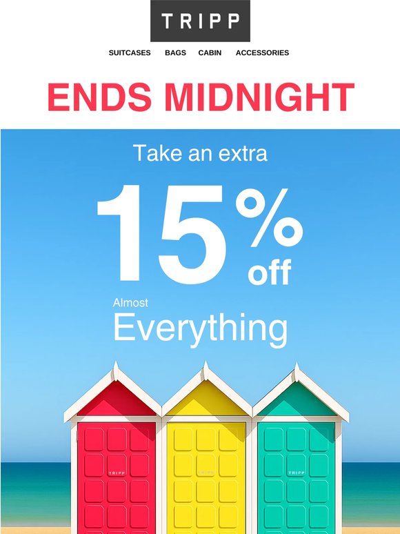 Ends Midnight! Take An Extra 15% Off Almost Everything