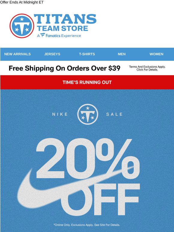 Last Chance To Save 20% On Nike Essentials