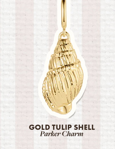 Gold Tulip Shell Parker Charm