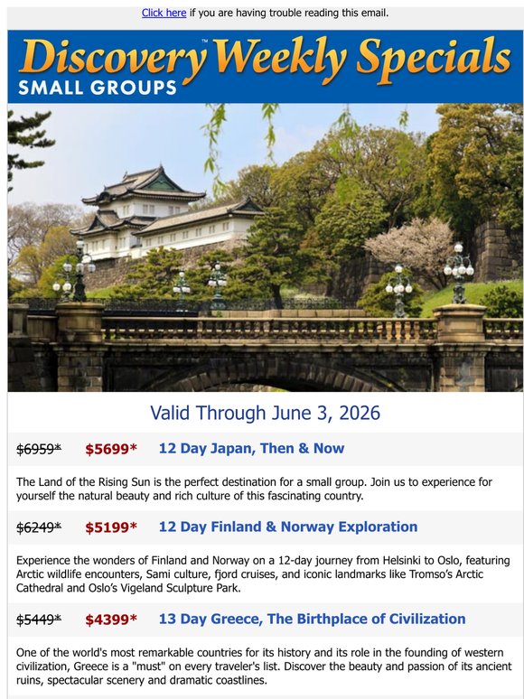 Weekly Specials | Discovery Small Groups