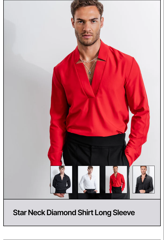 Star Neck Diamond Shirt Long Sleeve