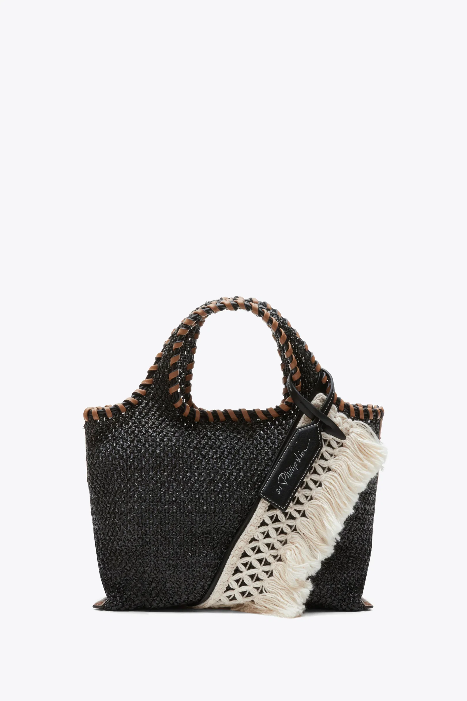 Image of Raffia Fringe Mini Market Tote