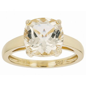 Candlelight Labradorite 18k Yellow Gold Over Sterling Silver Ring 3.22ct