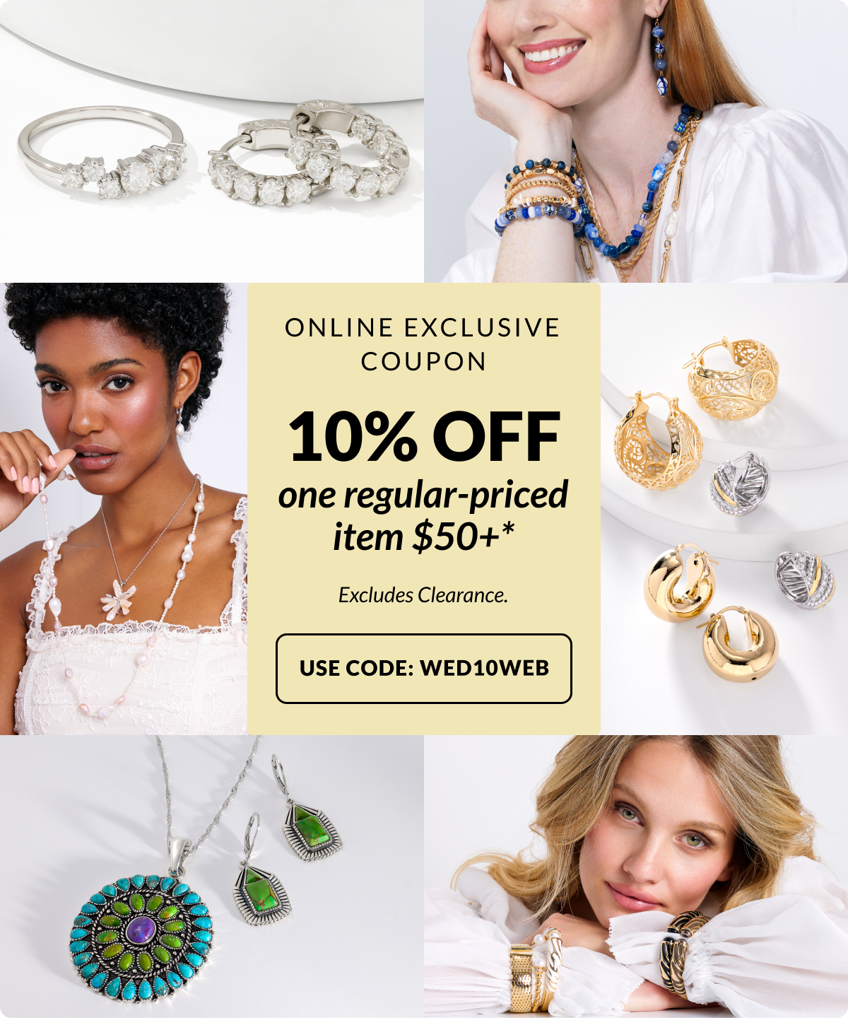 Online Exclusive Coupon: 10% Off a regular-priced item $50+ with code: WED10WEB