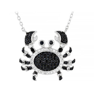 Black Spinel Rhodium Over Sterling Silver Necklace 0.71ctw