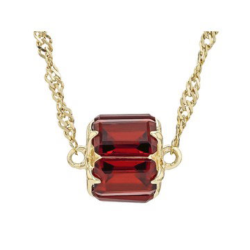 Red Garnet 18k Yellow Gold Over Sterling Silver Necklace 3.36ctw