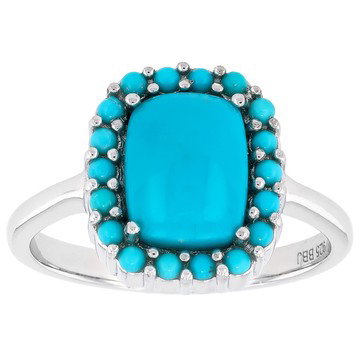 Sleeping Beauty Turquoise Rhodium Over Sterling Silver Ring