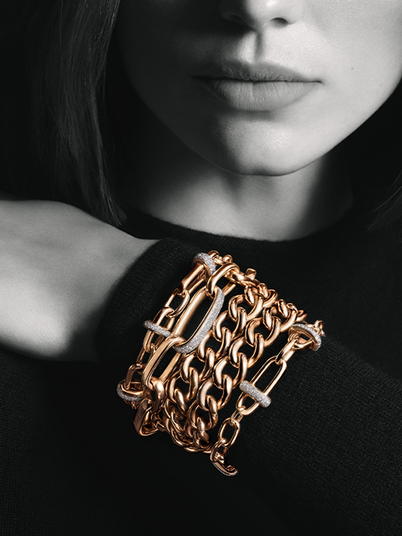 Woman wearing Pomellato Iconica bracelets