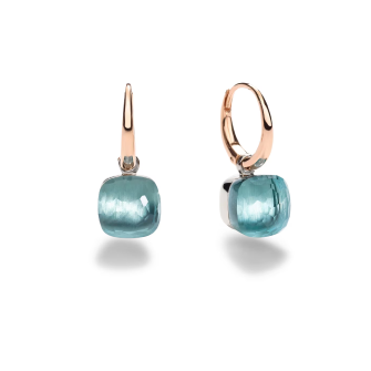 Pomellato 18K Rose Gold Nudo Petit Sky Blue Topaz Drop Earrings