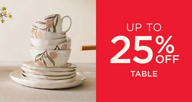 Up To 25% Off Table