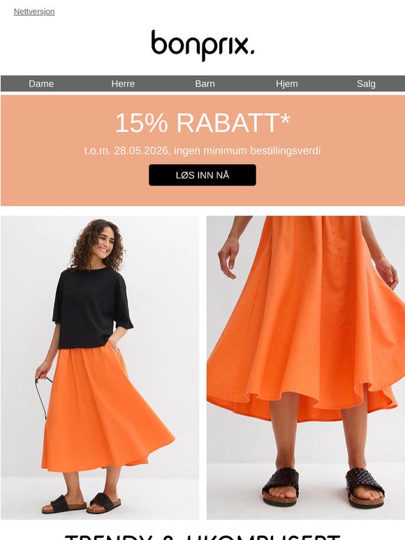 Vær rask: 15% rabatt, kun kort tid!