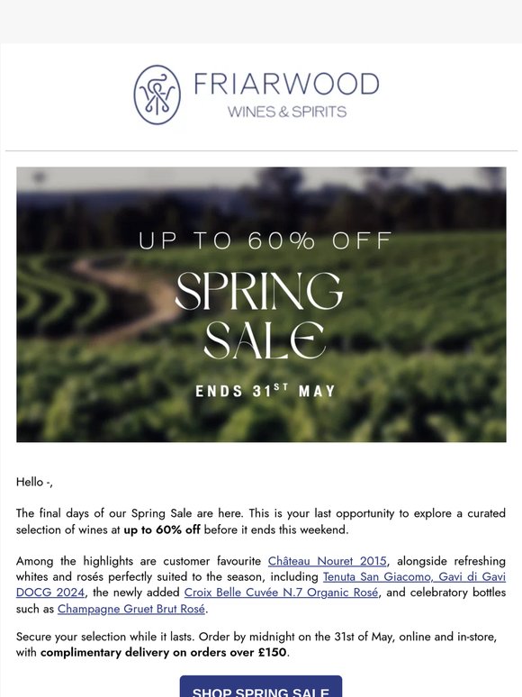 Last chance: Spring Sale ends this weekend