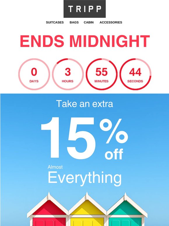 FINAL HOURS! Take An Extra 15% Off Almost Everything