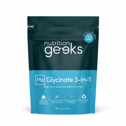 Nutrition Geeks Magnesium Glycinate 3-in-1 Complex 1800...