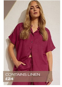 Dark Red Linen Oversized Short Sleeve Shirt