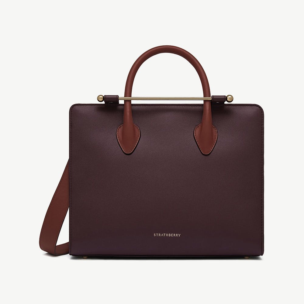 Image of Midi Tote - Burgundy/Walnut/Chestnut