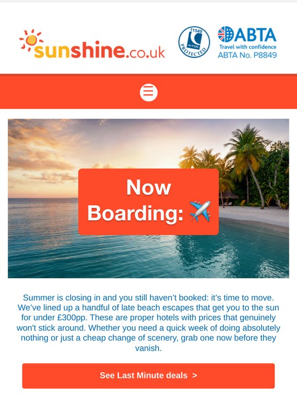 Last Minute Escape? ☀️