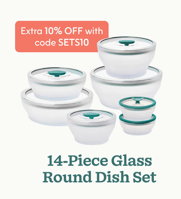 14-Piece Glass Round Dish Set