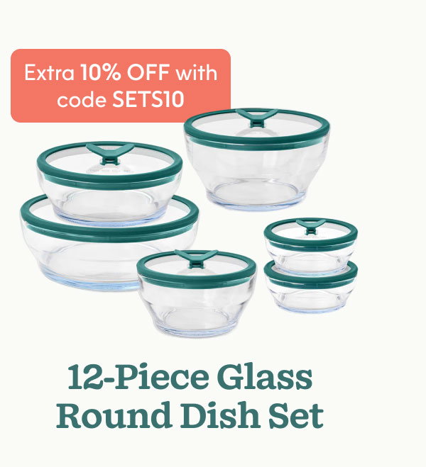 12-Piece Glass Round Dish Set