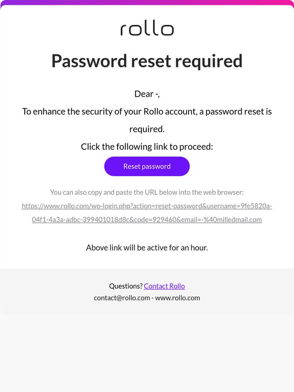 Rollo Password Recovery