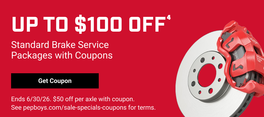 UP TO $100 OFF STANDARD BRAKE SERVICE PACKAGES WITH COUPONS(4)