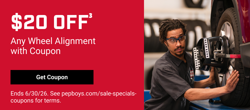 $20 OFF ANY WHEEL ALIGNMENT WITH COUPON(3)