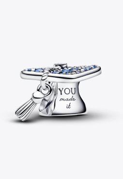 Sparkling Blue 2026 Graduation Cap Charm