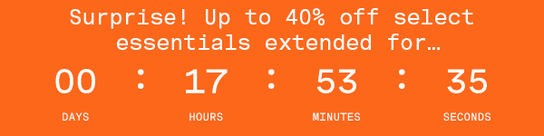 Up To 40% Off Select Essentials Extended One Day Only