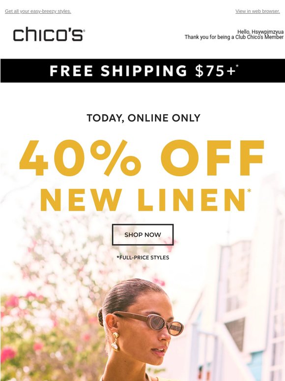 Final Hours! 40% Off NEW Linen