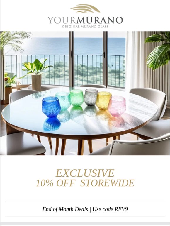 10% Off Sitewide – End of Month Murano Glass Sale