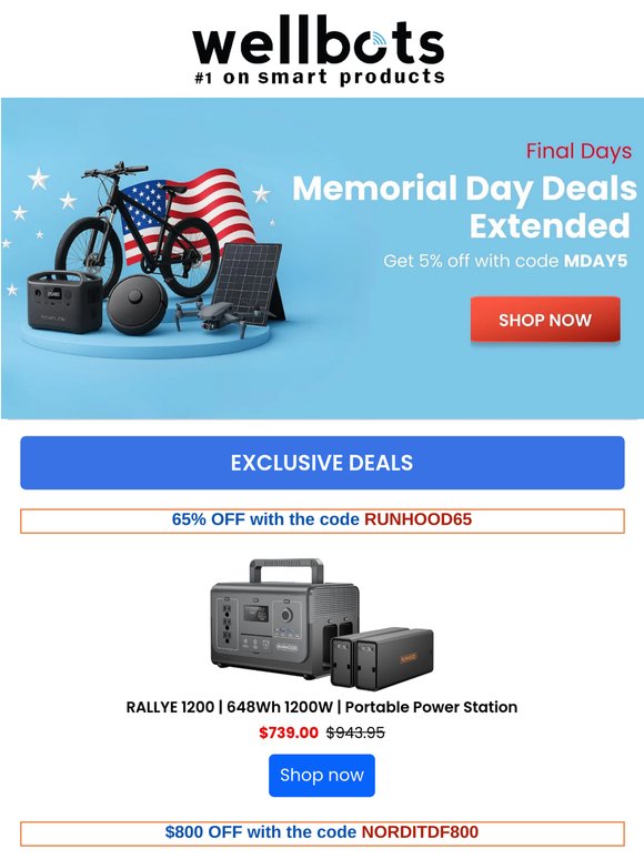 Memorial Day Deals Extended — Final Chance to Save