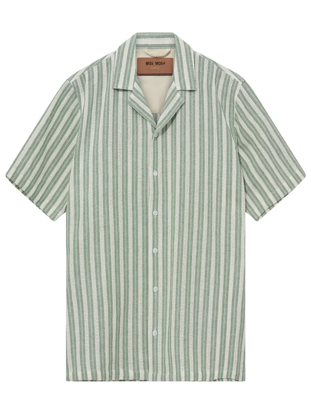 Extra-long short-sleeved knitted shirt made from a cotton blend