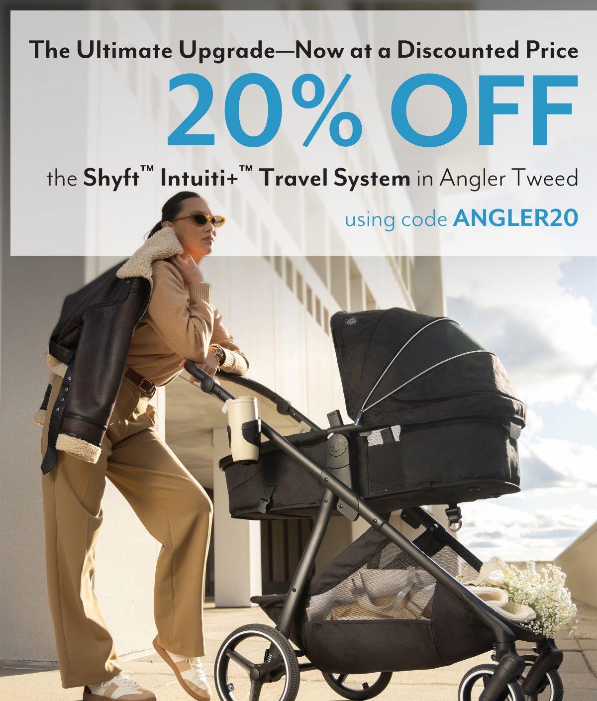 The Ultimate Upgrade-Now at a Discounted Price | 20% OFF the Shyft™ Intuiti+™ Travel System in Angler Tweed using code ANGLER20