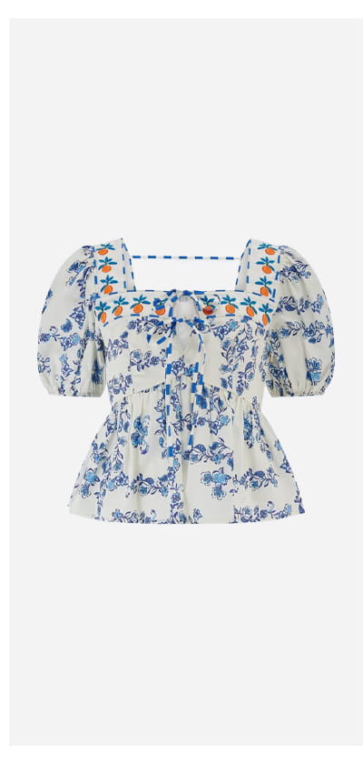 Presley Top In Ceramic Floral