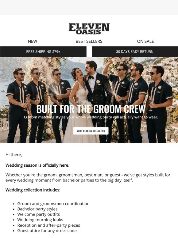 Custom wedding styles for grooms, groomsmen, and every wedding moment 💍 buy 2 save $10, buy 3 save $20