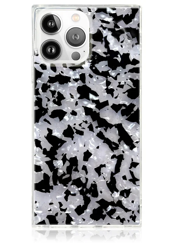 Image of SQUARE® Black & White Tortoise Shell iPhone Case