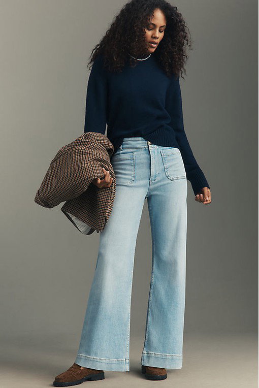 The Colette Full-Length Wide-Leg Jeans by Maeve