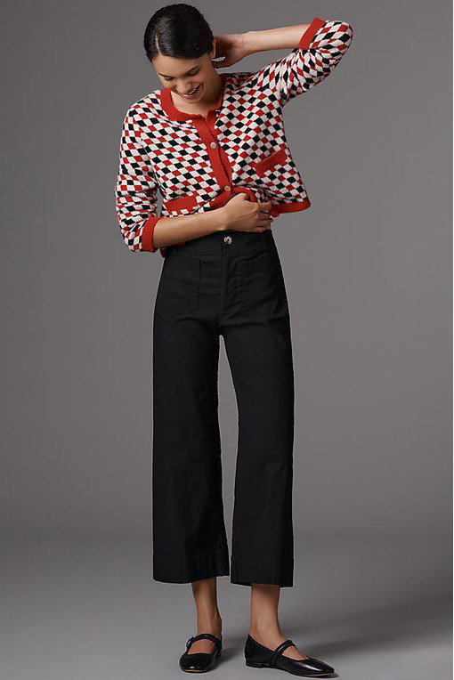 The Colette Cropped Wide-Leg Trousers by Maeve