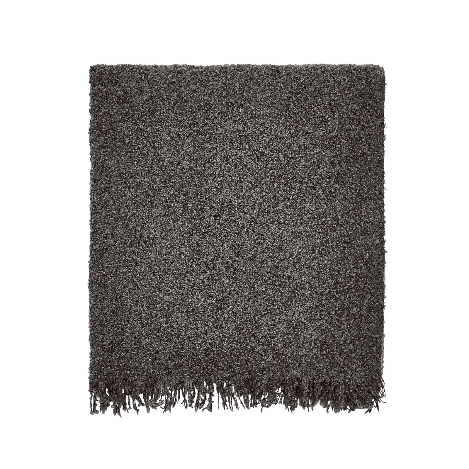 Image of Boucle Throw, Charcoal & Silver