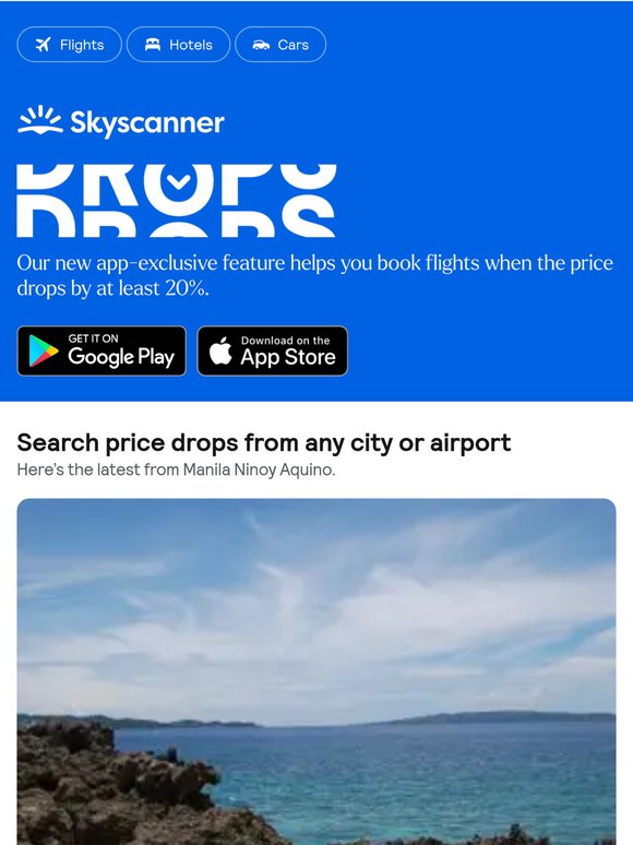 Your weekly price drops, from P 4,059 ✈️ 📉