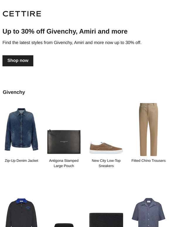 Up to 30% off Givenchy, Amiri and more