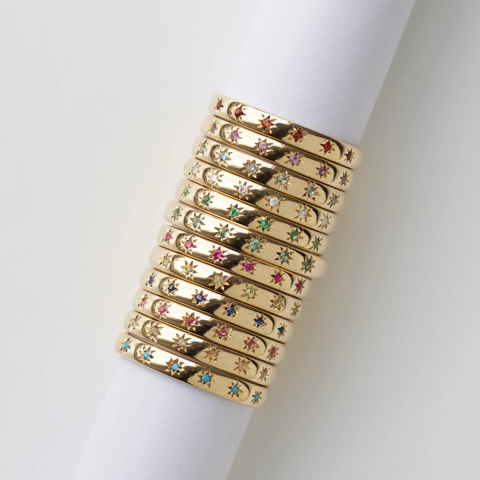 Image of Icon Star Set Birthstone Band Ring