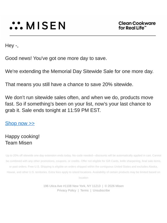 One More Day to Save!