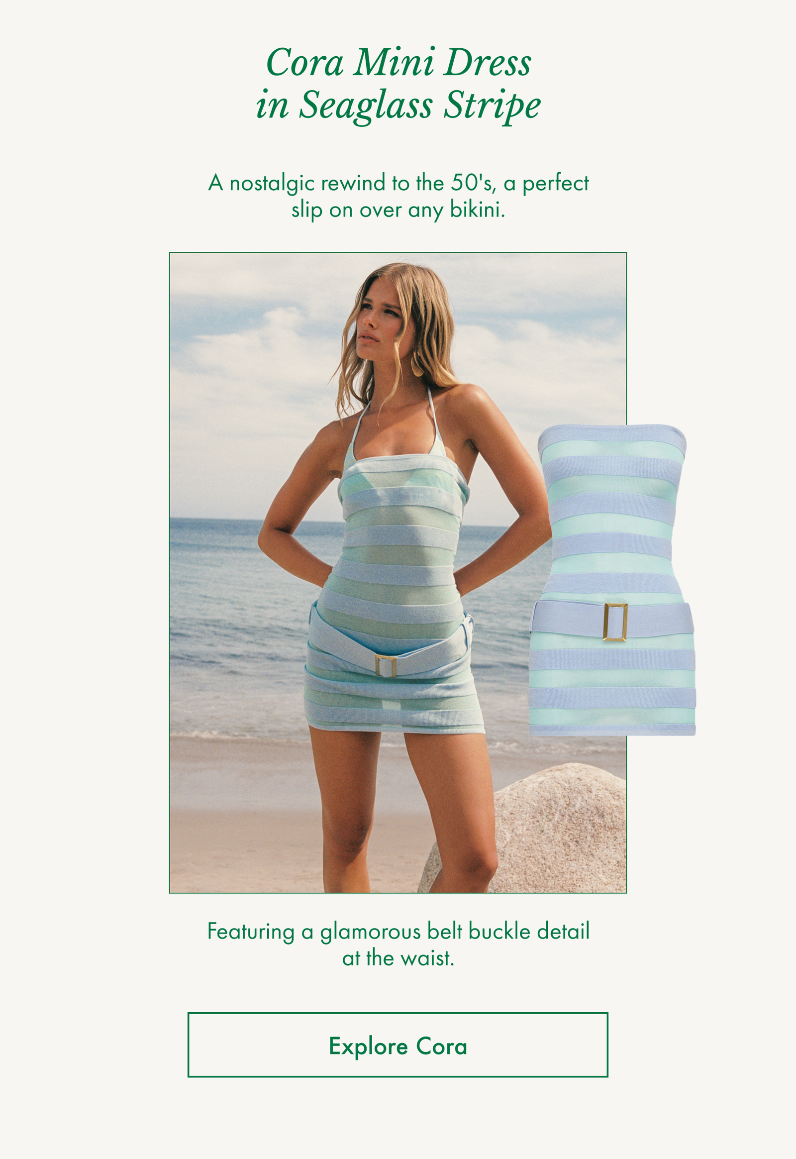 Cora Mini Dress in Seaglass Stripe