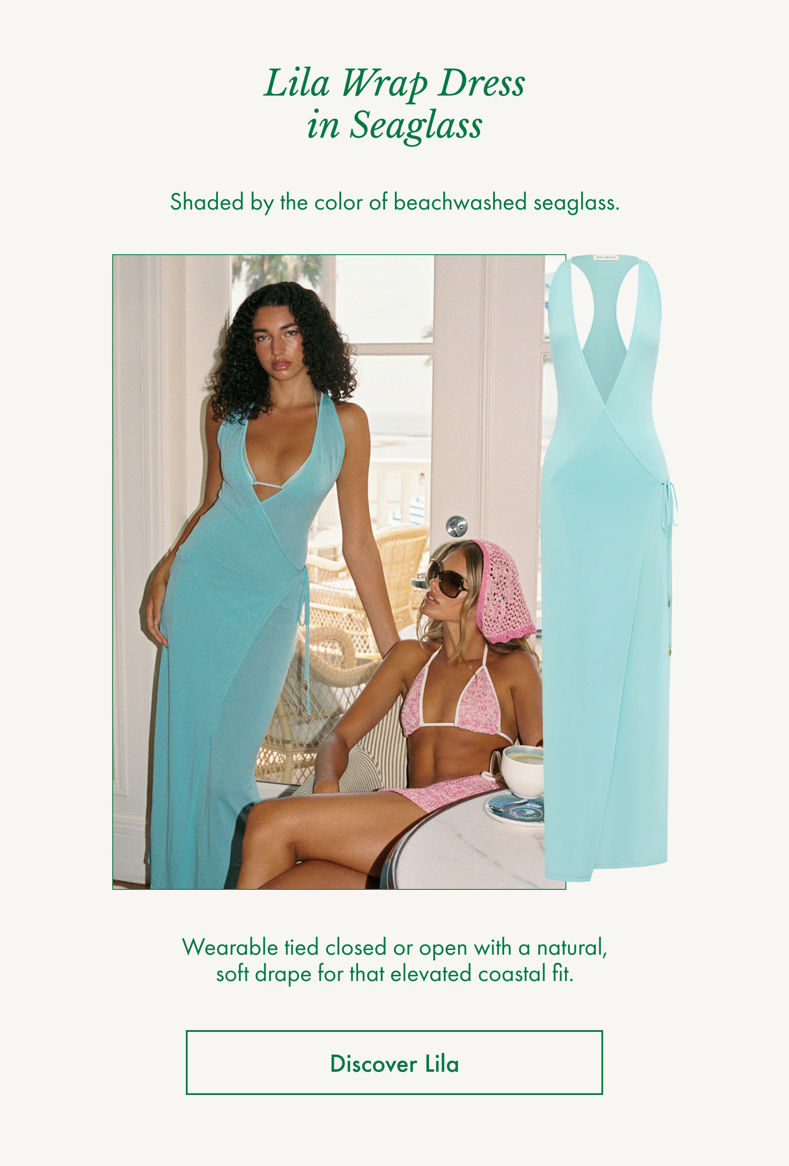 Lila Wrap Dress in Seaglass