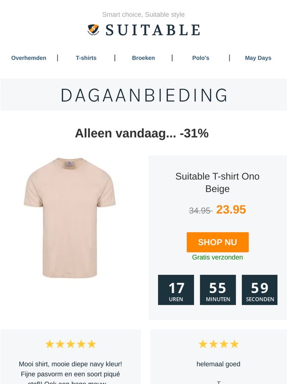 Alleen vandaag: Suitable T-shirt Ono Beige