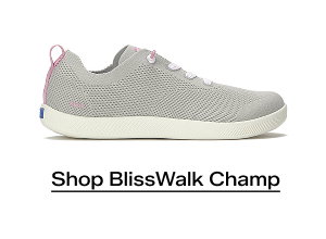 A side view of the BlissMove Champ Engineered Knit Slip-On in light grey/purple. Shop Now.