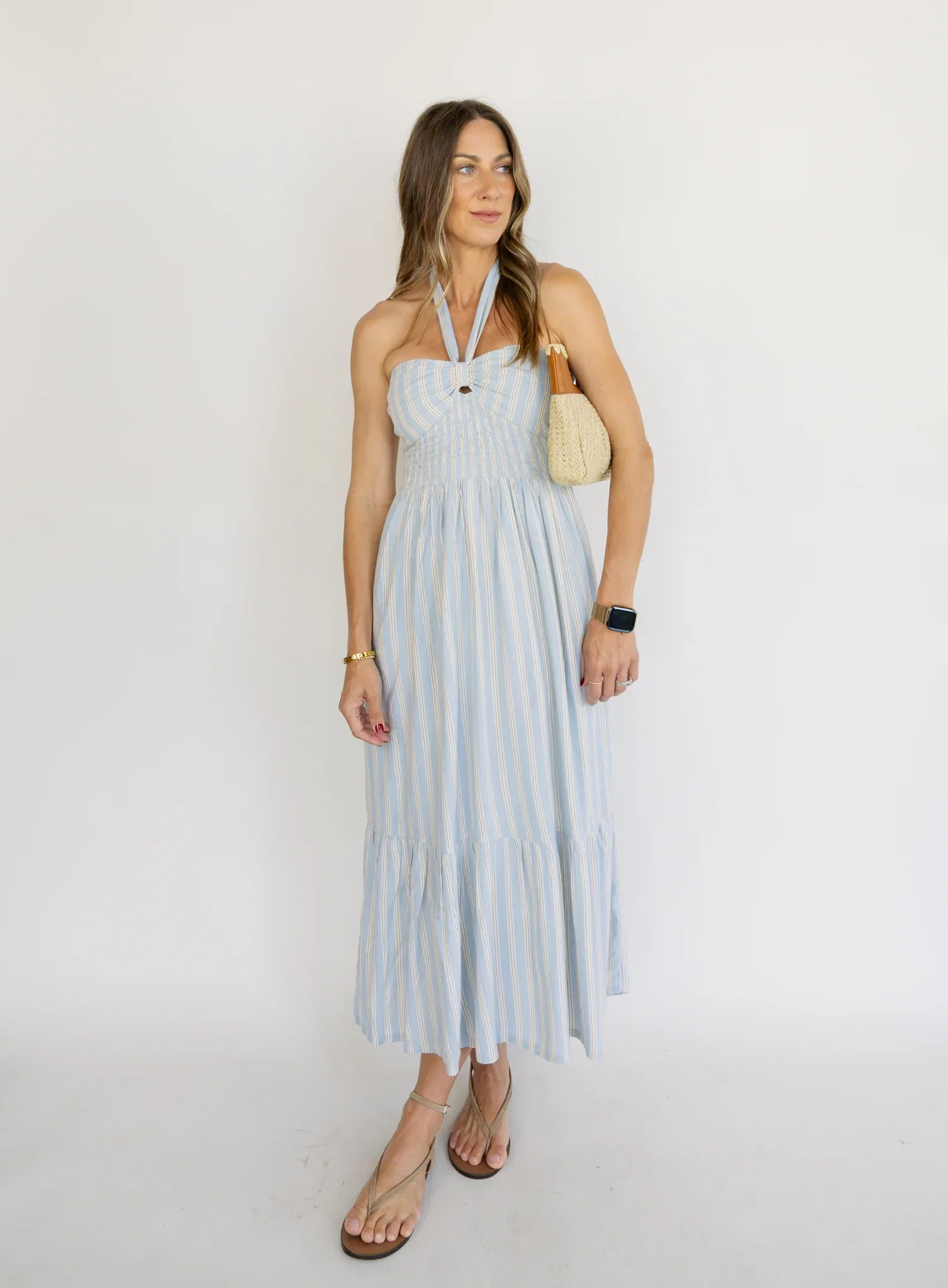 Saltwater Luxe: Maesyn Capri Blue Midi Dress